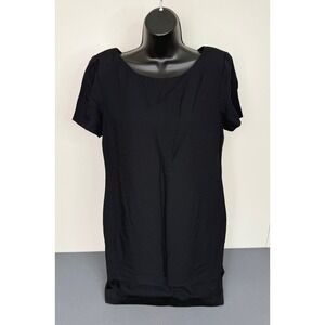 Donna Ricco NY Women's Short Sleeve Minimalist Shift Dress Black Size 8 Workwear
